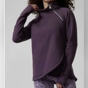 NWOT Athleta asymmetric zip purple tunic - Sz M
